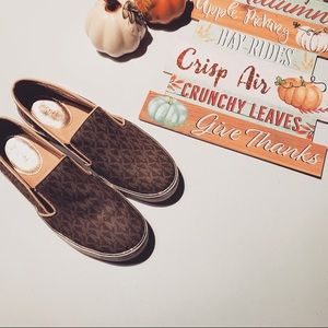 MICHAEL Michael Kors Brown Logo Slip On Sneaker Shoes Size 6